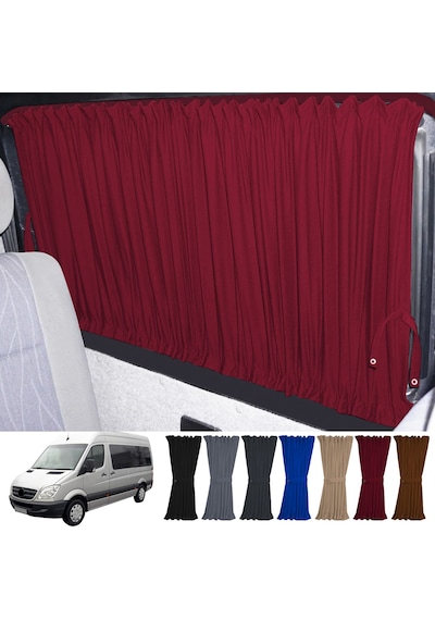 Pandami Mercedes Sprinter W906 Orta 2006-2018 Uyumlu Bordo Raylı Oto Perde Takımı
