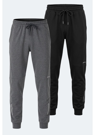 Slazenger Infernal 2 Li Set Erkek Eşofman Altı Siyah - Koyu Gri