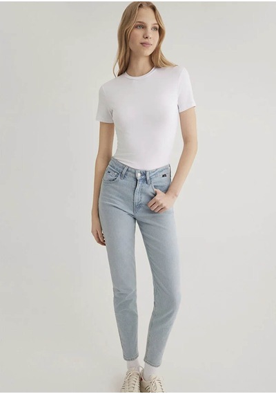 Mavi Lux Touch Beyaz Kadın T-shirt M1600963-620 Beyaz