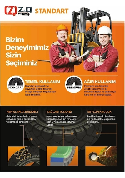 23x9-10 225/75-10 Achiever Segmanlı Dolgu Forklift Lastiği