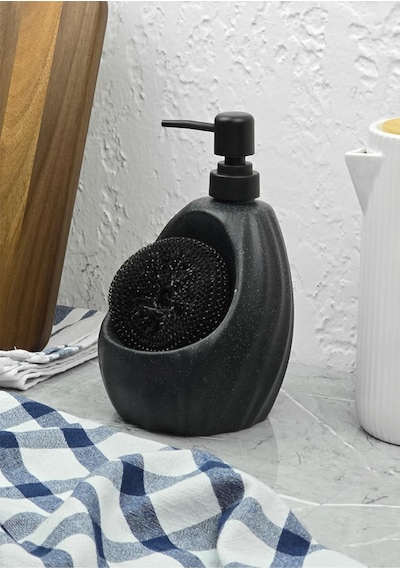 Taş Desenli Sıvı Sabunluk - Sünger Hazneli Mutfak Sabunluğu - 700 Ml - Dalga Desen -