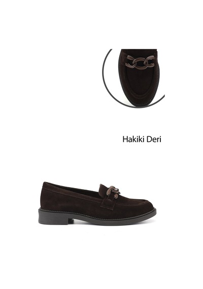 Gönderi(R) Gönderi R Kadın Kahve Süet Tokalı Hakiki Deri Loafer Ayakkabı Gdza13424272