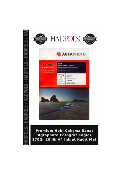Premium Hobi Çalışma Sanat Agfaphoto Fotoğraf Kağıdı 270gr 20'lik A4 Inkjet Kağıt Mat