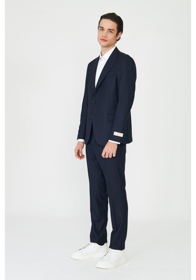 Lacivert Modern Kesim Slim Fit Erkek Takım Elbise Laci