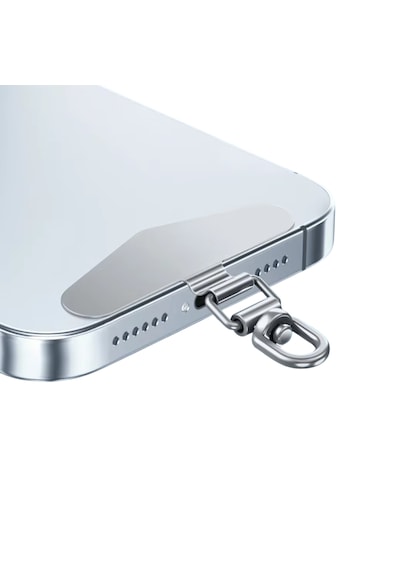 Microcase 360 Döner Başlıklı Telefon İp Askılıklar İçin Paslanmaz Çelik Tutacak Bağlantı Parçası-al4927 Gümüş
