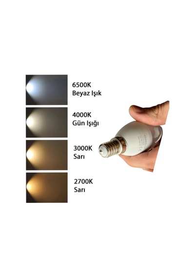 Osaka 7w 50w Sarı Işık 3000k E14 Duylu Led Mum Ampul, 2 Adet Diğer