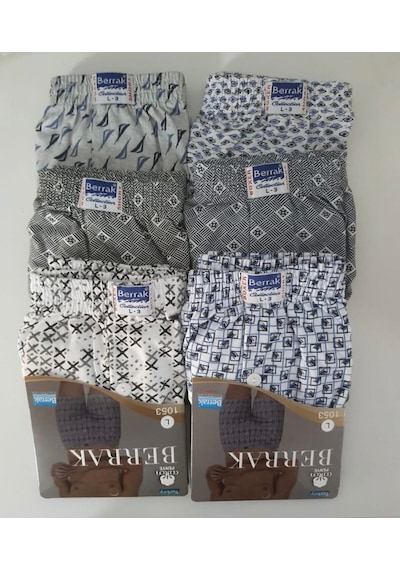 Erkek Boxer Short Külot 6'lı Paket Asorti