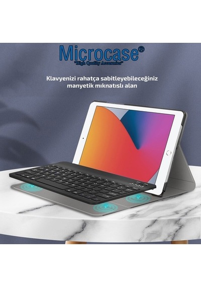 Apple Uyumlu iPad  8.Nesil 10.2 2020 Bluetooth Klavyeli Tablet Kılıf - Bkk1