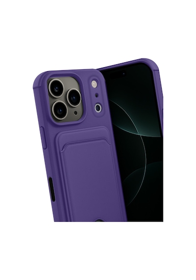 Apple iPhone Uyumlu 17 Pro Kelvin Kartvizitli Silikon  - Derin Mor