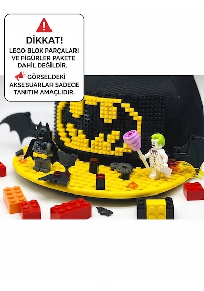 Kutpia Pixel Blok Minecraft -örümcek Adam- Batman-prenses Çocuk Kep Şapka Lego Uyumlu Siperlikli 4 12 Yaş Sarı - Siyah