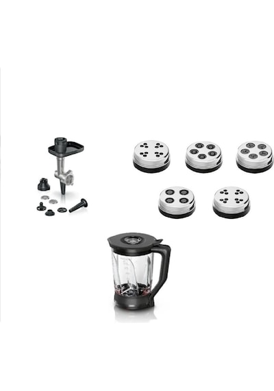 Bosch Uyumlu Mutfak Şefi Mums6zs00 -mumsz6zs17 3 Lü Aksesuvar Seti Kıyma Aparatı- Makarna Diks -cam Blender Aparatı