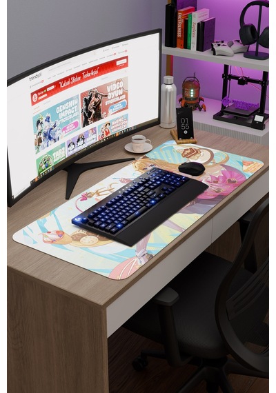 Escoffier Genshin Impact Anime Gacha V5 - 90x40 Xxl Gaming Mouse Pad Fare Altlığı