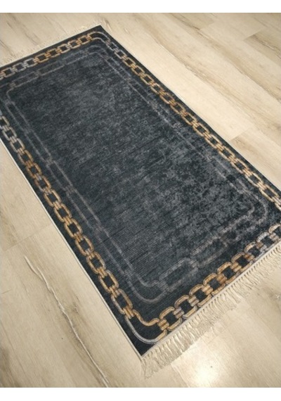 Yamalı Home Style Deri Taban Siyah Gold Sl6802 80X150 Siyah
