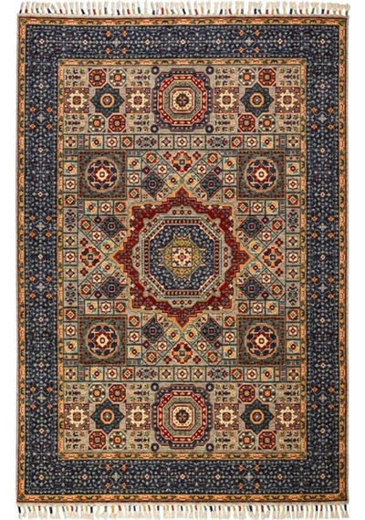 Çam Halı Sultani 821 Gri Yün Ve Bambu İle Özel Tezgahlarda Üretilen Otantik Desenli El Emeği Modern Uşak Halısı Gri