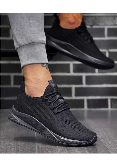 Tutınom Unisex Ortopedik Yumuşak Taban Günlük Yazlık Sneaker Spor Ayakkabı Siyah