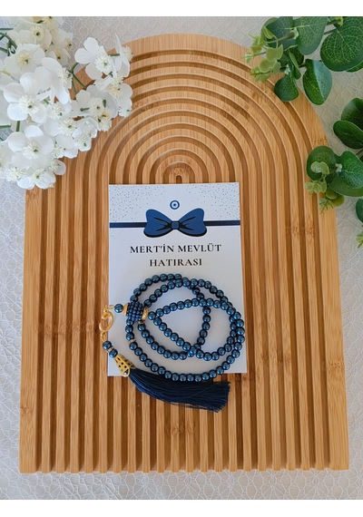 İsme Özel Kart Tespih Hediyelik - Bebek Mevlüdü, Doğum, Sünnet, Hoşgeldin Bebek