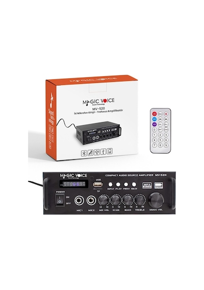 Magıcvoıce Mv-520 30W Usb/Sd/Uk Bluetooth Eko-2 Mik.Tda 7377 Li  x