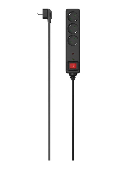 3'lü Akım Korumalı Priz,1.4m,siyah Diğer