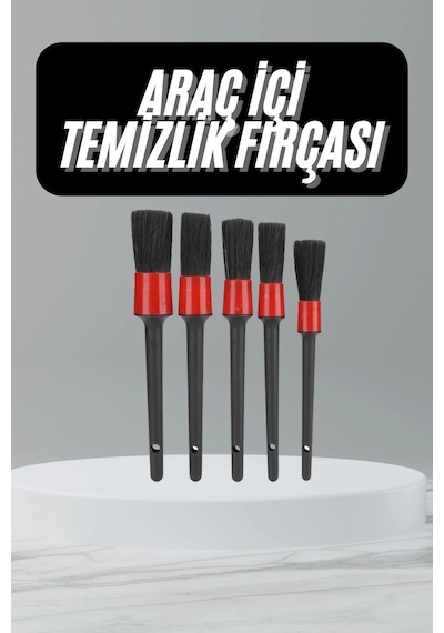 Nm-store 5 Adet Oto Detaylı Temizleyici Araç İçi Temizlik Fırça Seti Koltuk Döşeme Kapı Toz Alma Fırçası