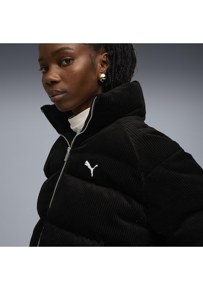 Puma Corduroy Puffer Jacket Kadın Yetişkin Ceket Siyah