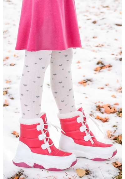 Kiko Kids Alison Bağcıklı Kız Çocuk Kar Botu Fuşya - Pembe Fuşya - Pembe