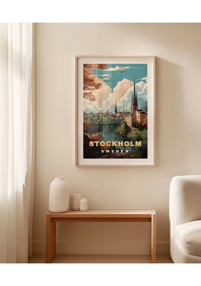 Çerçevesiz Poster Stockholm Şehir Manzarası