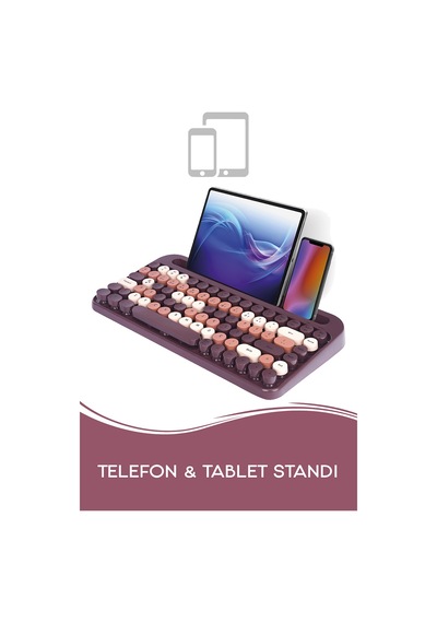 Everest KB-99 Mocha Mac Win Bluetooth 5.0 Q Kablosuz Klavye