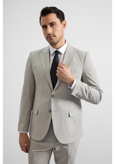 Süvari Gri Slim Sivri Yaka 6 Drop Takım Elbise Tk1020000351-s05 Gri