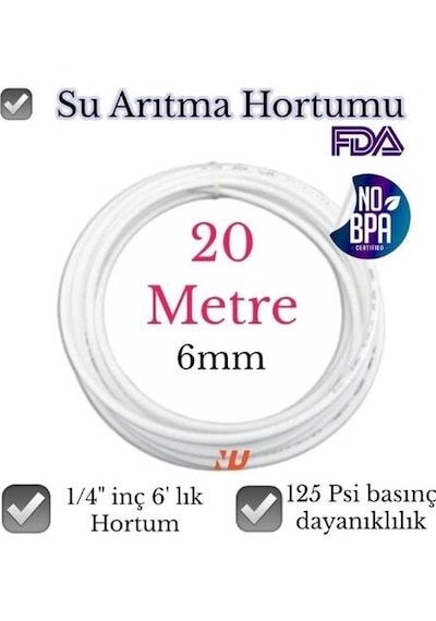 Nefa Su Arıtma Hortumu 1/4 İnç 6 Mm 20 Metre