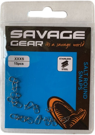 Savage Gear Salt Round Snaps Klips 15'li Paket - Xxxs