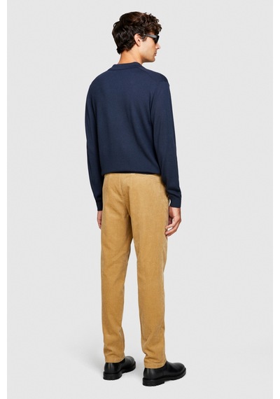 Sisley %100 Koton Slim Fit Fitilli Kadife Pantolon Erkek Bej T-shirt - 323a4sfrsf03d