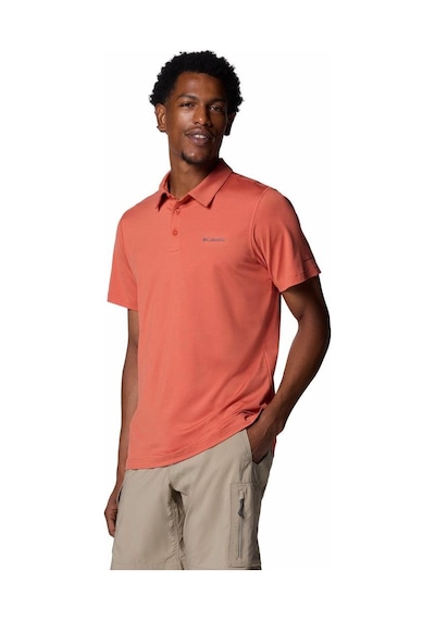 Columbia Tech Trail Erkek Kısa Kollu Polo Tişört-7972 Kızıl Kiremit