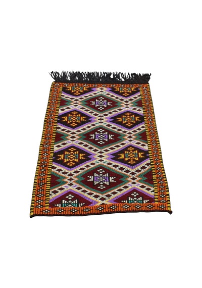 Kilim Antik El Dokuma Yün Çumra Yörük Kilimi 0087 - Yeni - Çok Renkli