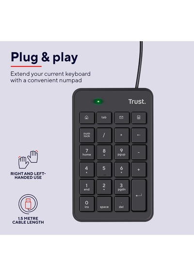 22221 Xalas Usb Sayısal Mini Klavye, Siyah