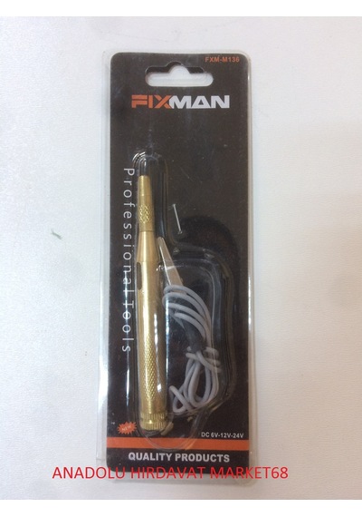 Fixman M136 Oto Test Kontrol Kalemi 6 Volt 12 Volt 24 Volt Pirinç