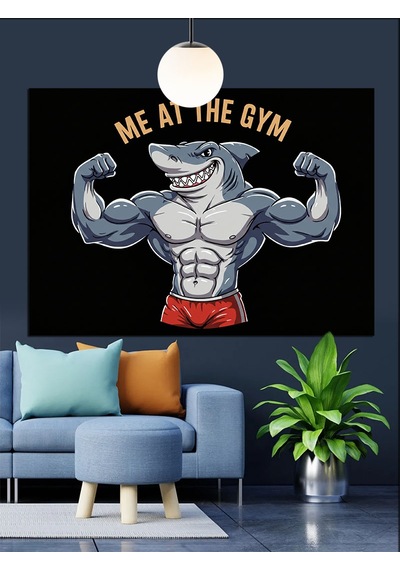 Me At The Gym Yazısı Dekoratif Kanvas - Mdf Ahşap Tablo