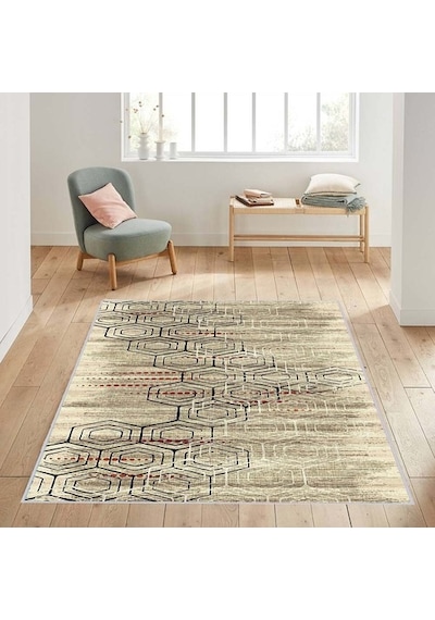 Rovigo Home Dijital Baskı Kaymaz Taban Salon Halısı Rvg1039 Çok Renkli