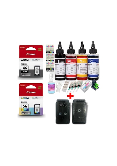 Tıpalı Dolabilen Canon Pg 46/Cl 56 Kartuş Dolum Seti