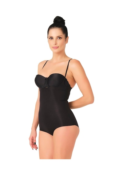 Siyah Mı Emay 2723 Lazer Kesim Göğsü Açık Slip Korse Siyah