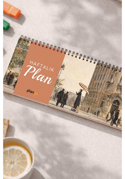 Tarihsiz Spiralli Haftalık Masaüstü Planlayıcı - Ankara - 10x30 Cm Plango Turkuaz