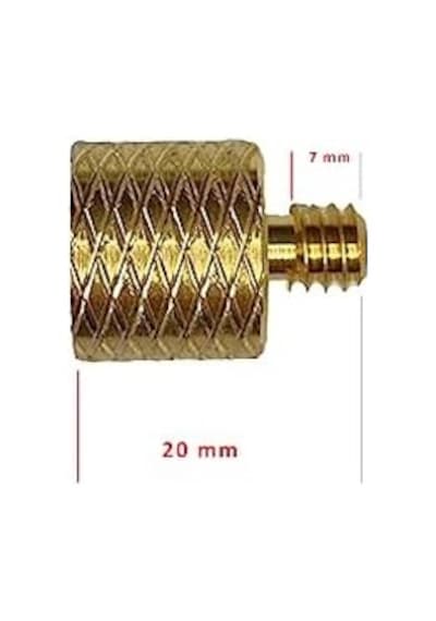 1/4 İnç Tripod, Monopod, Kamera, Mikrofon, Projektör Vidasını 3/8 İnçe Dönüştürücü Adaptör, Sarı, Pirinç