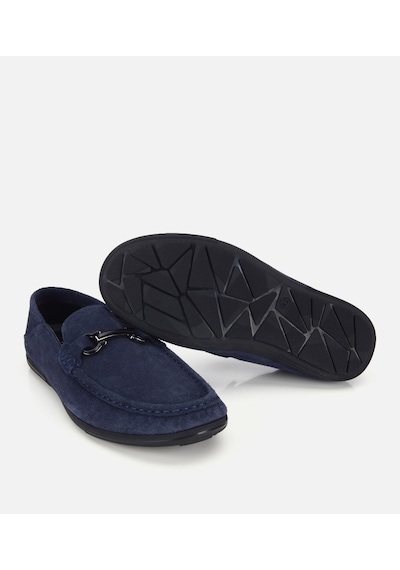 Hotiç Erkek Süet Deri Lacivert Toka Detaylı Comfort Loafer
