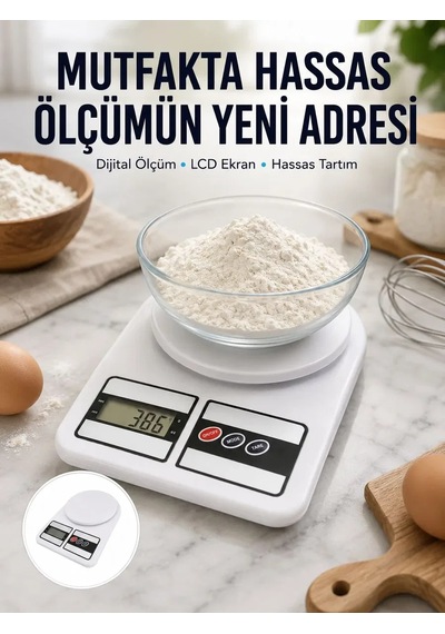 10 Kg Kapasiteli Lcd Ekranlı Dijital Mutfak Tartıs Yeni Nesil Reknli