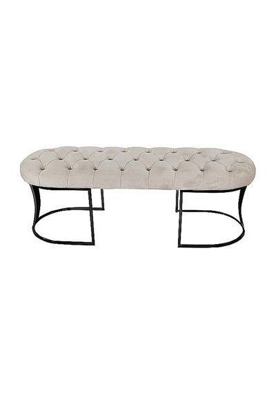 Viego Siyah Bench Puf KREM