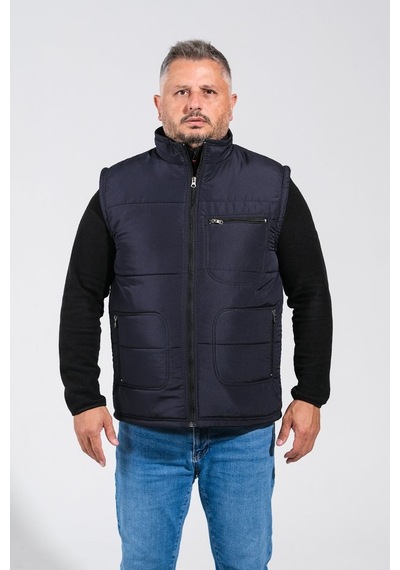 Derin Mavi Çok Cepli Günlük - İş Yeleği Xl-10xl Arası Bedenler Lacivert