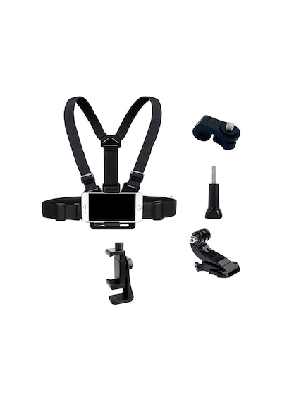5 Parça Göğüs Bandı Aksiyon Kamera Ve Telefon Tutucu 360 Döner, Ayarlanabilir Harness, Spor