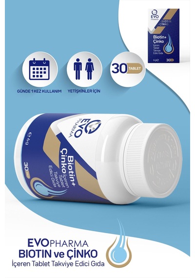 Evo Pharma Biotin Çinko 30 Tablet