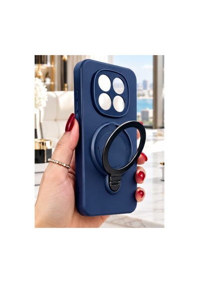 Redmi Note 15 Pro 5g İle Uyumlu 360 Derece Dönebilen Kalın Metal Magsafe Halka Stantlı İçi Kadife Korumalı Ultra Lüx Premium Silikon Kılıf Koyu Lacivert Redmi Note 15 Pro 5g İle Uyumlu 360 Derece Dönebilen Kalın Metal Magsafe Halka Stantlı İçi Kadife Korumalı Ultra Lüx Premium Silikon Kılıf Koyu Lacivert
