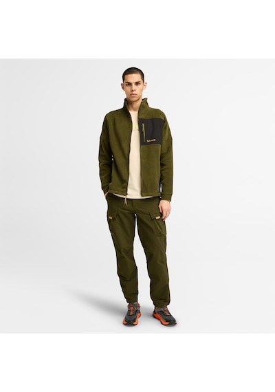 Timberland Polartec Mix Media Full Zip Fleece Erkek Yeşil Ceket