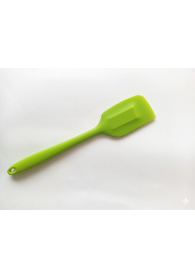 Silikon Spatula Ve Sıyırıcı, Tek Parça Tasarım 1, Yeşil Çok Renkli